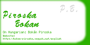 piroska bokan business card