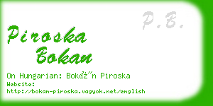 piroska bokan business card